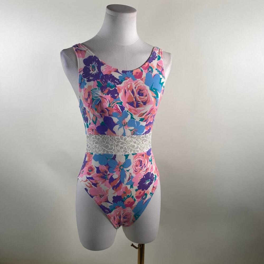 Vintage 90s floral one piece bodysuit